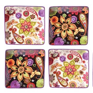 Certified International Paisley Floral 4-pc. Canape Plate Set