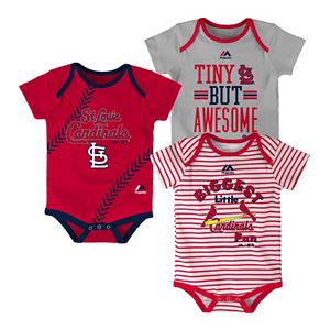 Baby Majestic St. Louis Cardinals 3-Pack Bodysuits