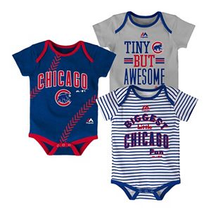 Baby Majestic Chicago Cubs 3-Pack Bodysuits