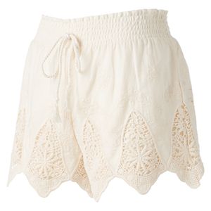 Juniors' Mudd® Crochet Scallop Soft Shorts