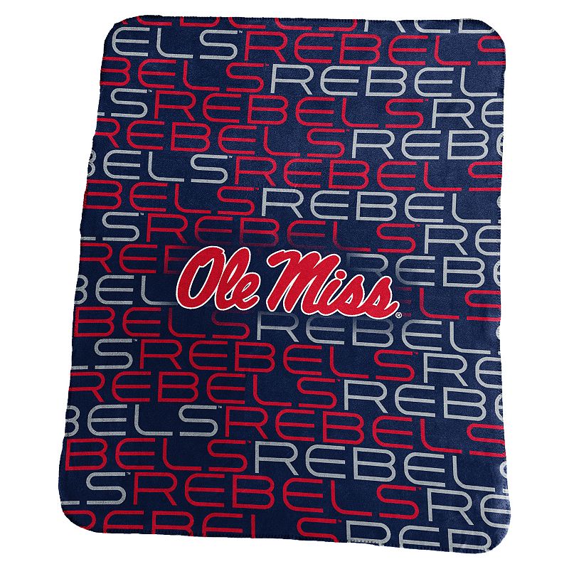 Logo Brand Ole Miss Rebels Classic Fleece Blanket, Blue