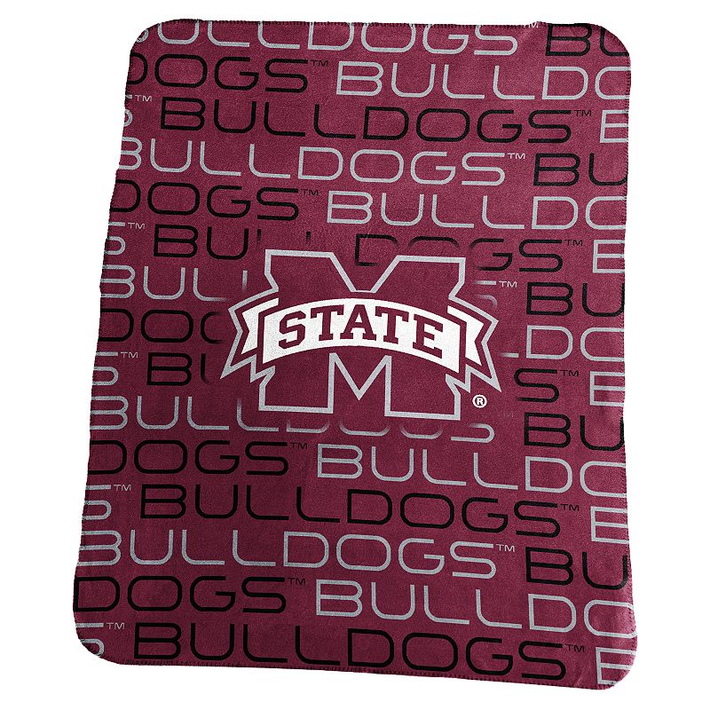 Logo Brand Mississippi State Bulldogs Classic Fleece Blanket, Red
