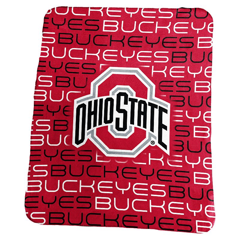 Logo Brand Ohio State Buckeyes Classic Fleece Blanket, Red