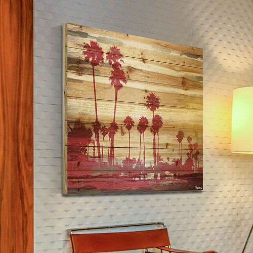 Parvez Taj Red Palms Wood Wall Art