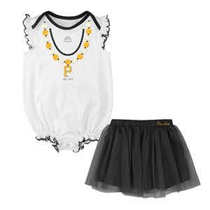 Baby Majestic Pittsburgh Pirates Fancy Play Bodysuit & Skirt Set