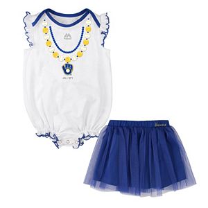 Baby Majestic Milwaukee Brewers Fancy Play Bodysuit & Skirt Set