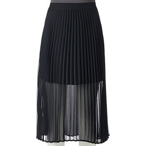 Juniors' Love, Fire Sheer Pleated Midi Skirt