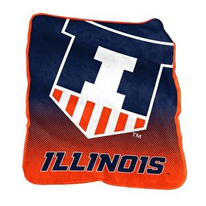 Logo Brand Illinois Fighting Illini Raschel Throw Blanket