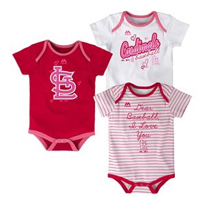 Baby Majestic St. Louis Cardinals 3-Pack Bodysuits