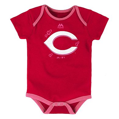 Baby Majestic Cincinnati Reds 3-Pack Bodysuits