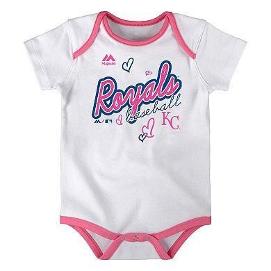 Baby Majestic Kansas City Royals 3-Pack Bodysuits