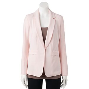 Juniors' Candie's® Ruched Sleeve Suiting Blazer