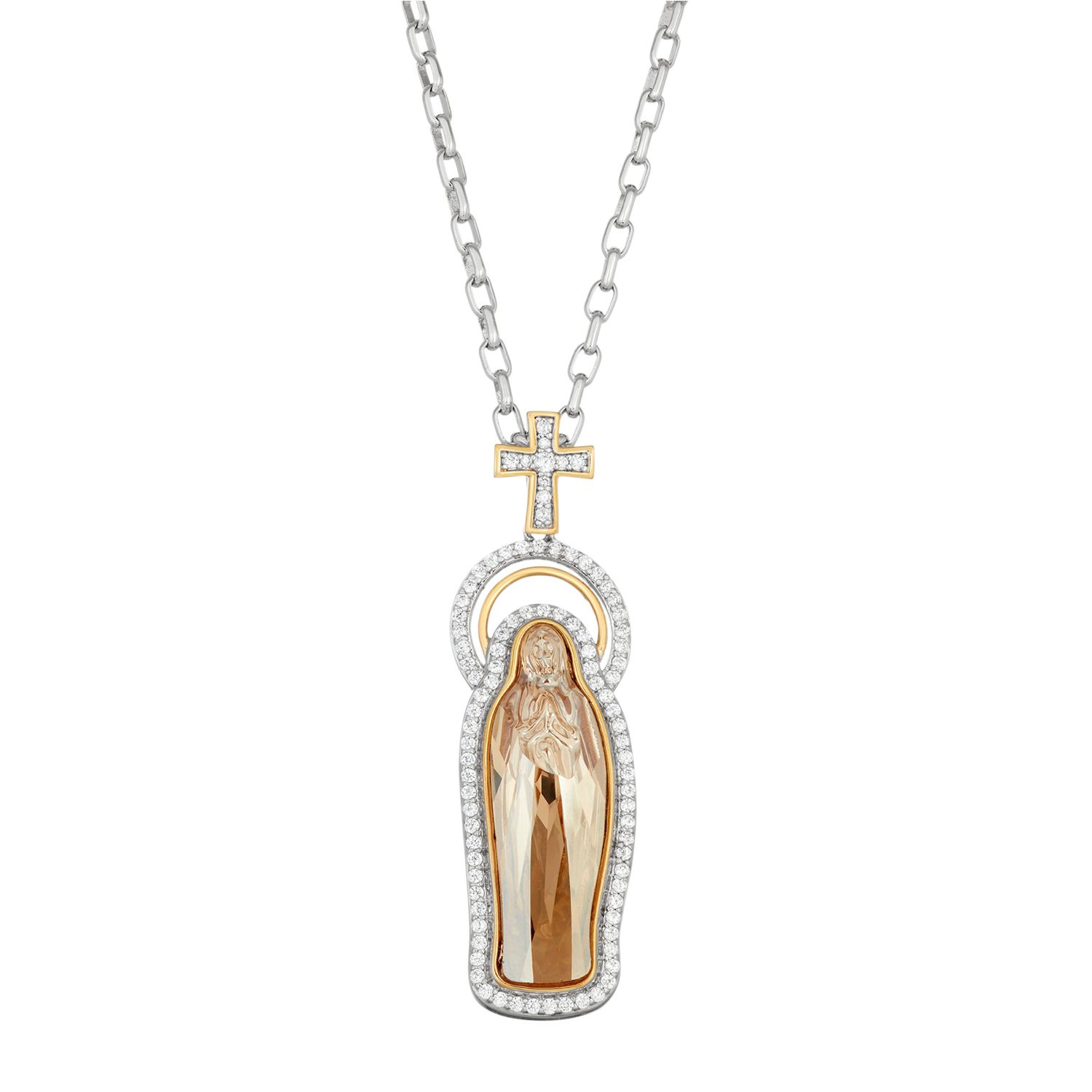 18k gold virgin mary necklace