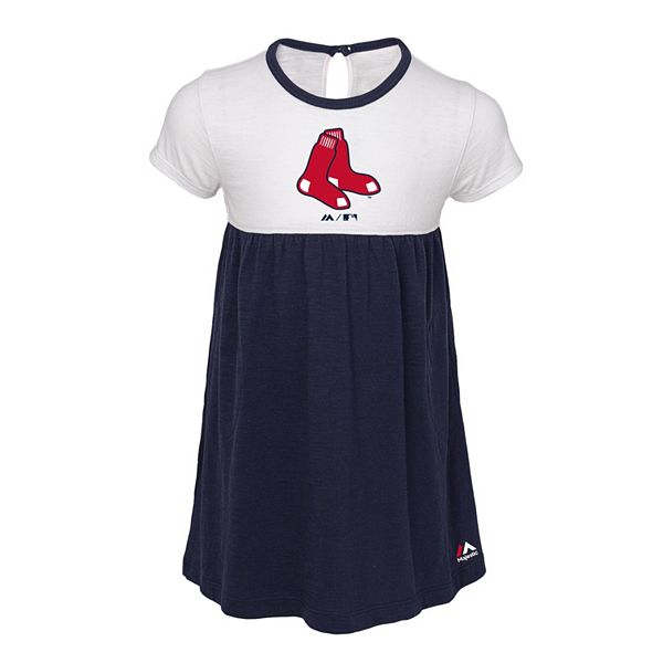 Livanni Girl's MLB Boston Red Sox Dress, Major League Baseball, Girls Baseball Dress, Infants Dress, Girls Summer Dress, Toddler Dress
