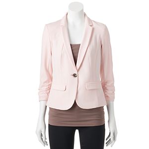 Juniors' Candie's® Ruched Sleeve Blazer