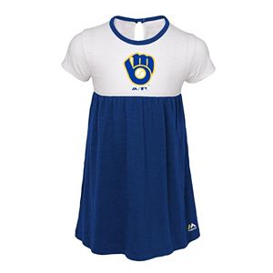 Toddler Girl Majestic Milwaukee Brewers 7th Inning Dress
