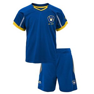 Toddler Majestic Milwaukee Brewers Legacy Tee & Shorts Set