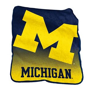 Logo Brand Michigan Wolverines Raschel Throw Blanket