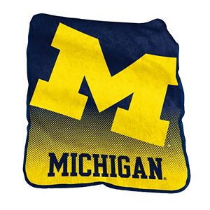 Logo Brand Michigan Wolverines Raschel Throw Blanket