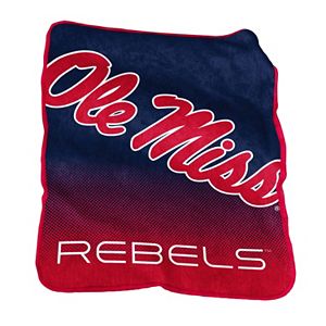 Logo Brand Ole Miss Rebels Raschel Throw Blanket