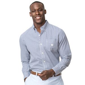 Men's Chaps Classic-Fit Gingham Checked Easy-Care Poplin Button-Down Shirt