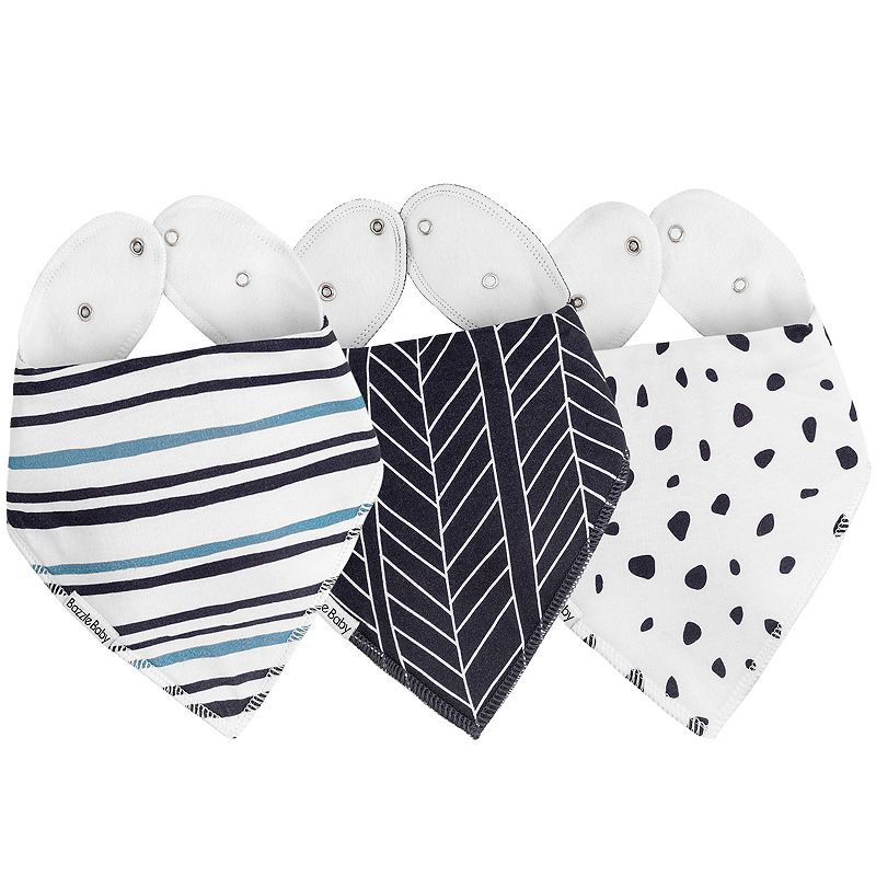 Bazzle Baby 3-pk. Arrows, Dots & Striped Bandana Bib Set, Multicolor