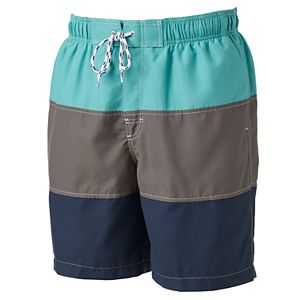 Men's Croft & Barrow® Colorblock Microfiber Swim Trunks