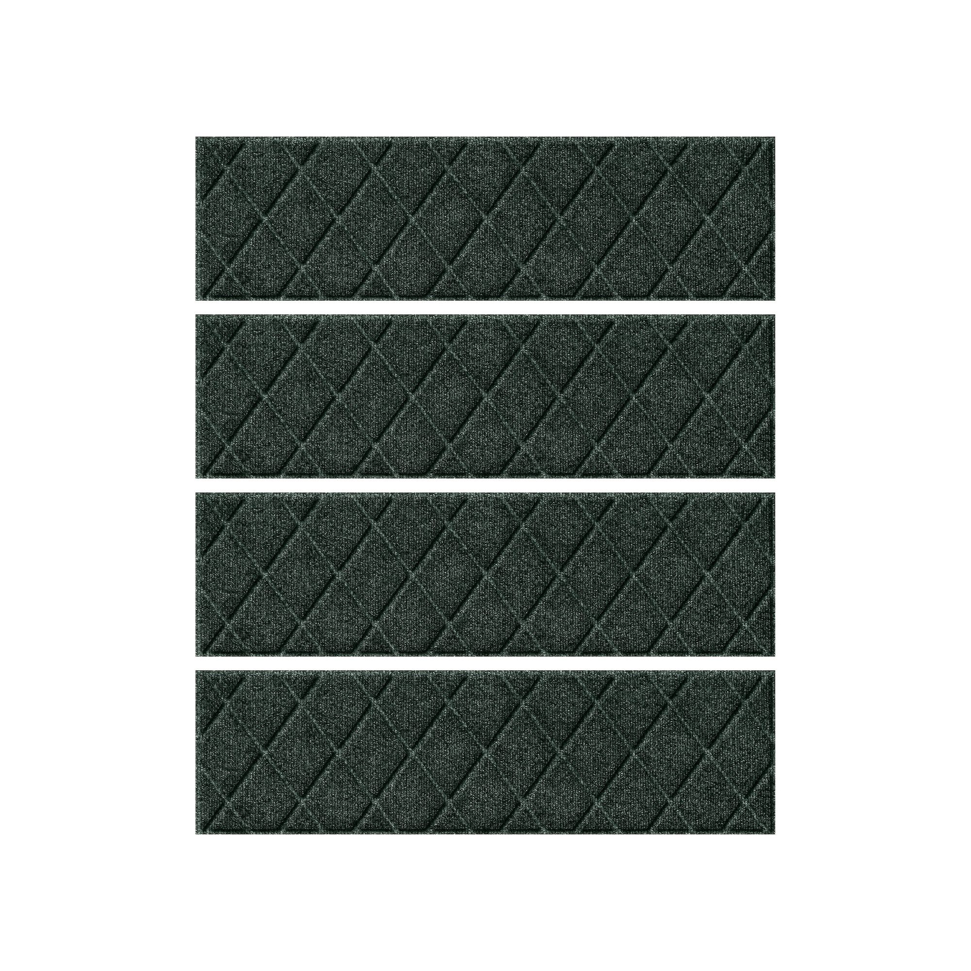 Waterhog Argyle 8.5 x 30 4-pack Indoor Outdoor Stair Tread Set, Green