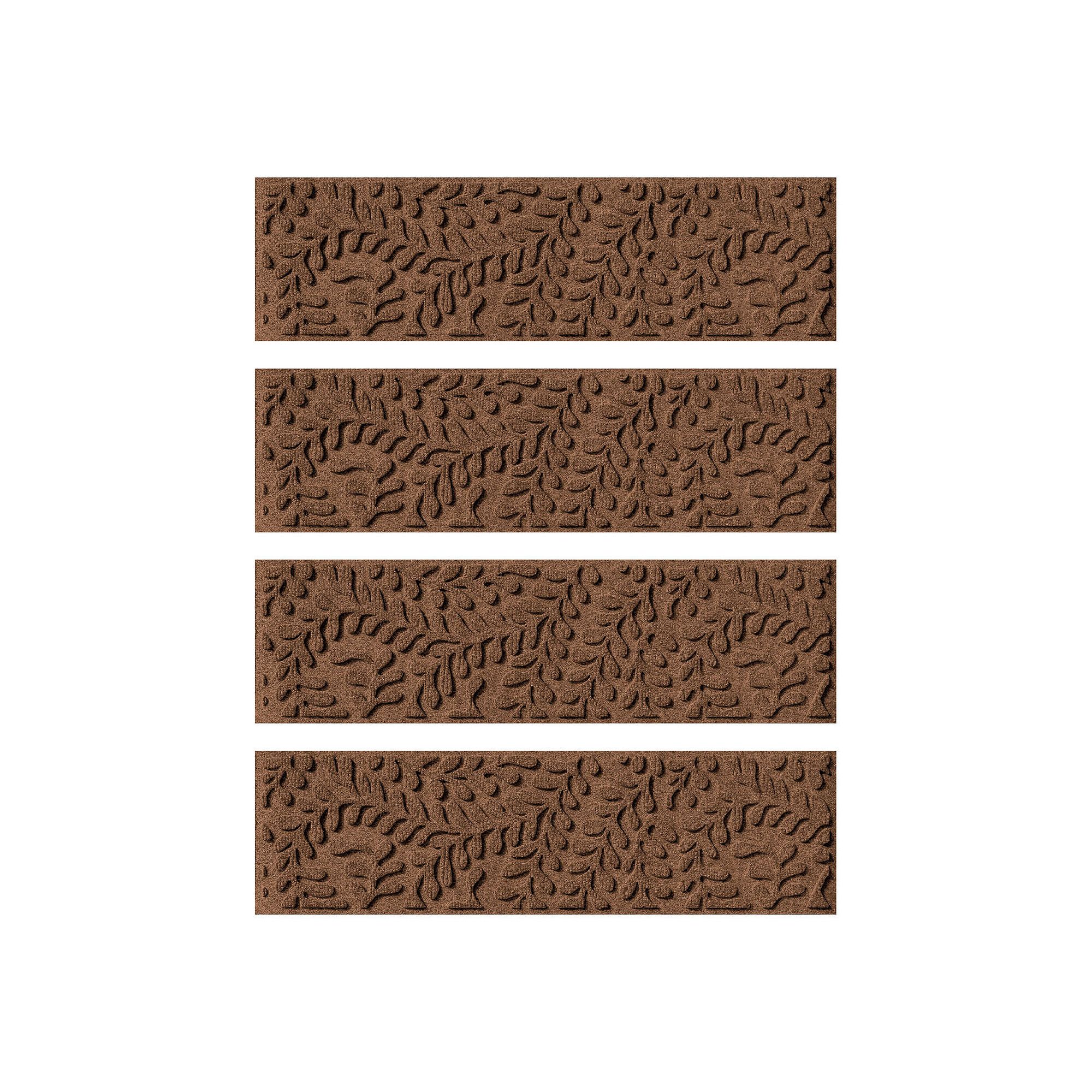 Waterhog Boxwood 4-pack Indoor Outdoor Stair Tread Set, Dark Brown