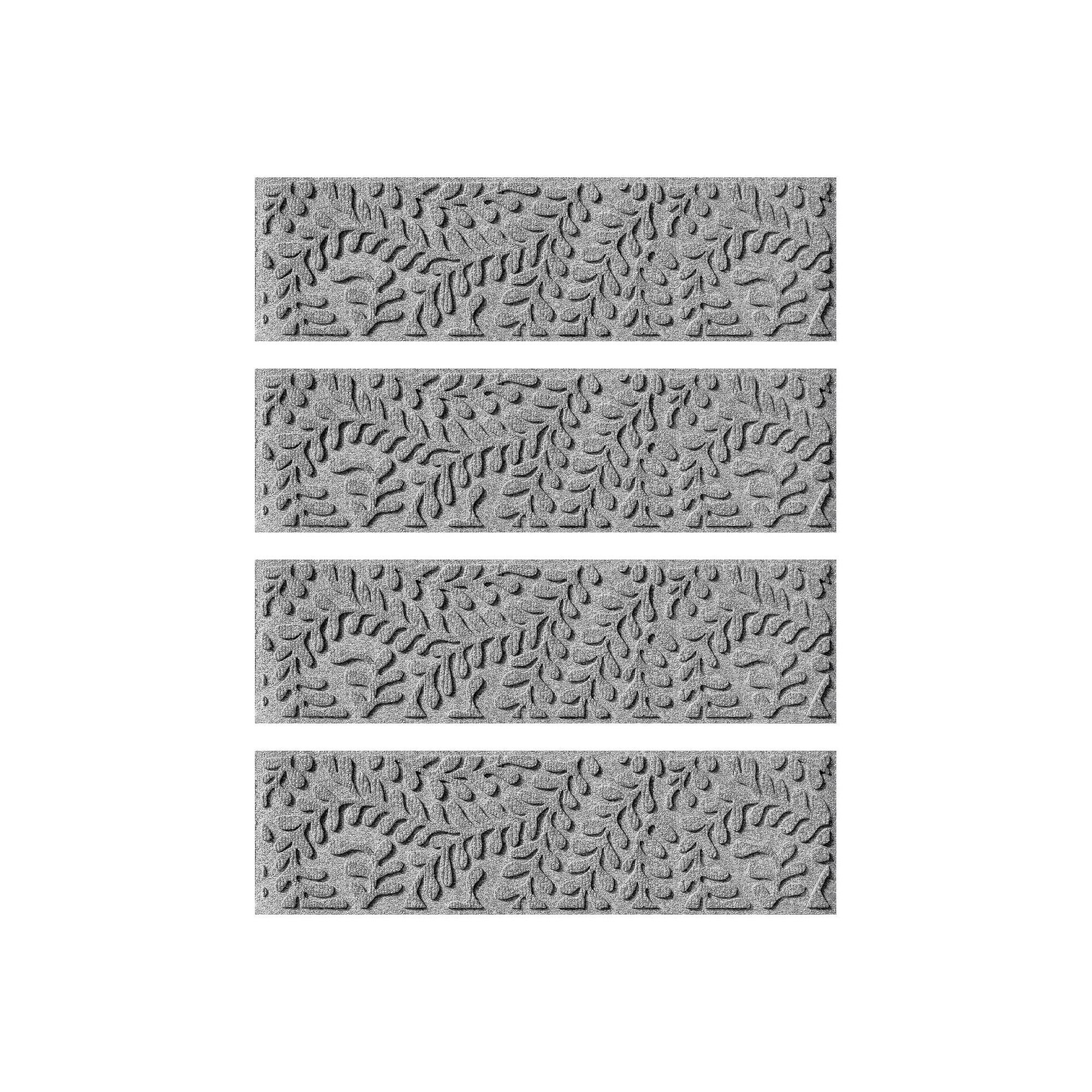 Waterhog Boxwood 4-pack Indoor Outdoor Stair Tread Set, Medium Gray
