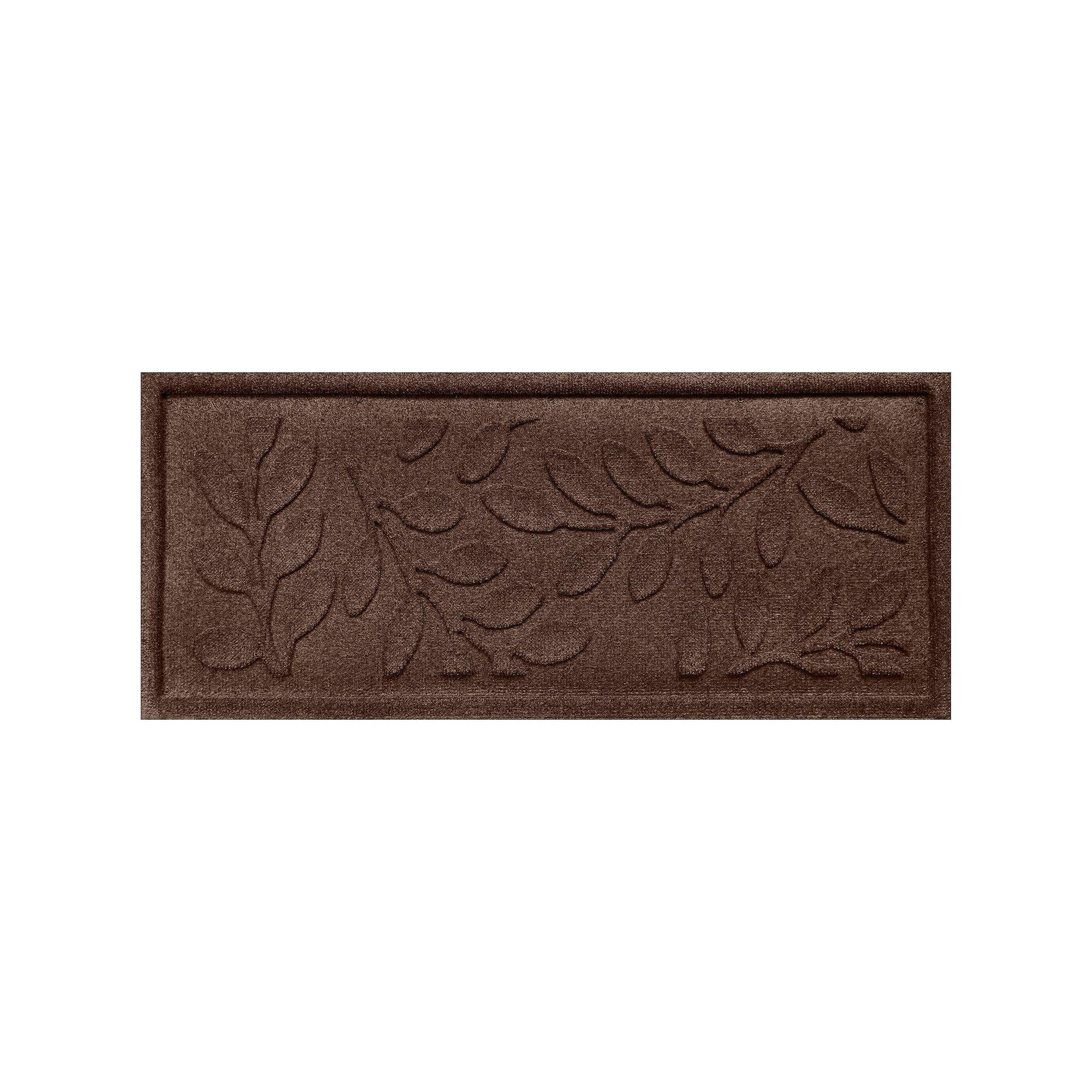 Waterhog Brittany Leaf Indoor Outdoor Boot Tray - 15 x 36, Dark Brown