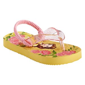 Disney's Beauty and the Beast Belle Toddler Girl Glittery Thong Flip-Flops