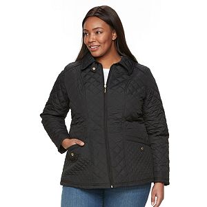 Plus Size Weathercast Zip-Front Quilted Jacket