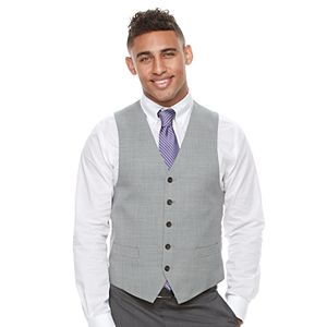 Men's Chaps Classic-Fit Wool-Blend Light Gray Suit Vest