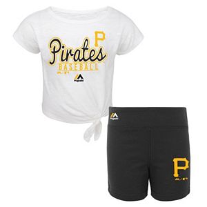 Toddler Majestic Pittsburgh Pirates Tiny Trainer Tee & Shorts Set