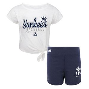 Toddler Majestic New York Yankees Tiny Trainer Tee & Shorts Set