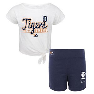Toddler Majestic Detroit Tigers Tiny Trainer Tee & Shorts Set