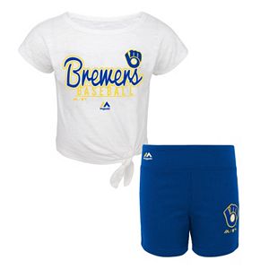 Toddler Majestic Milwaukee Brewers Tiny Trainer Tee & Shorts Set