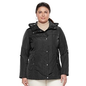 Plus Size Weathercast Hooded Anorak Rain Jacket