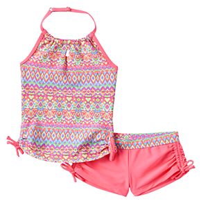 Girls 4-6x Free Country Batik Halter Tankini Swimsuit Set