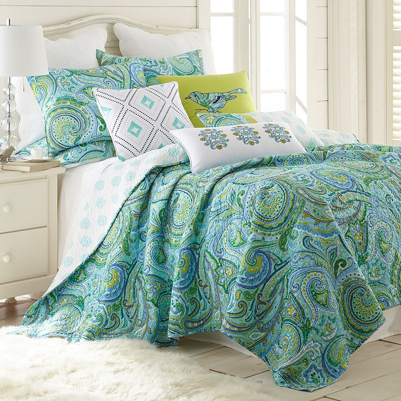 Levtex Home Darjeeling Quilt Set, Turquoise/Blue, King