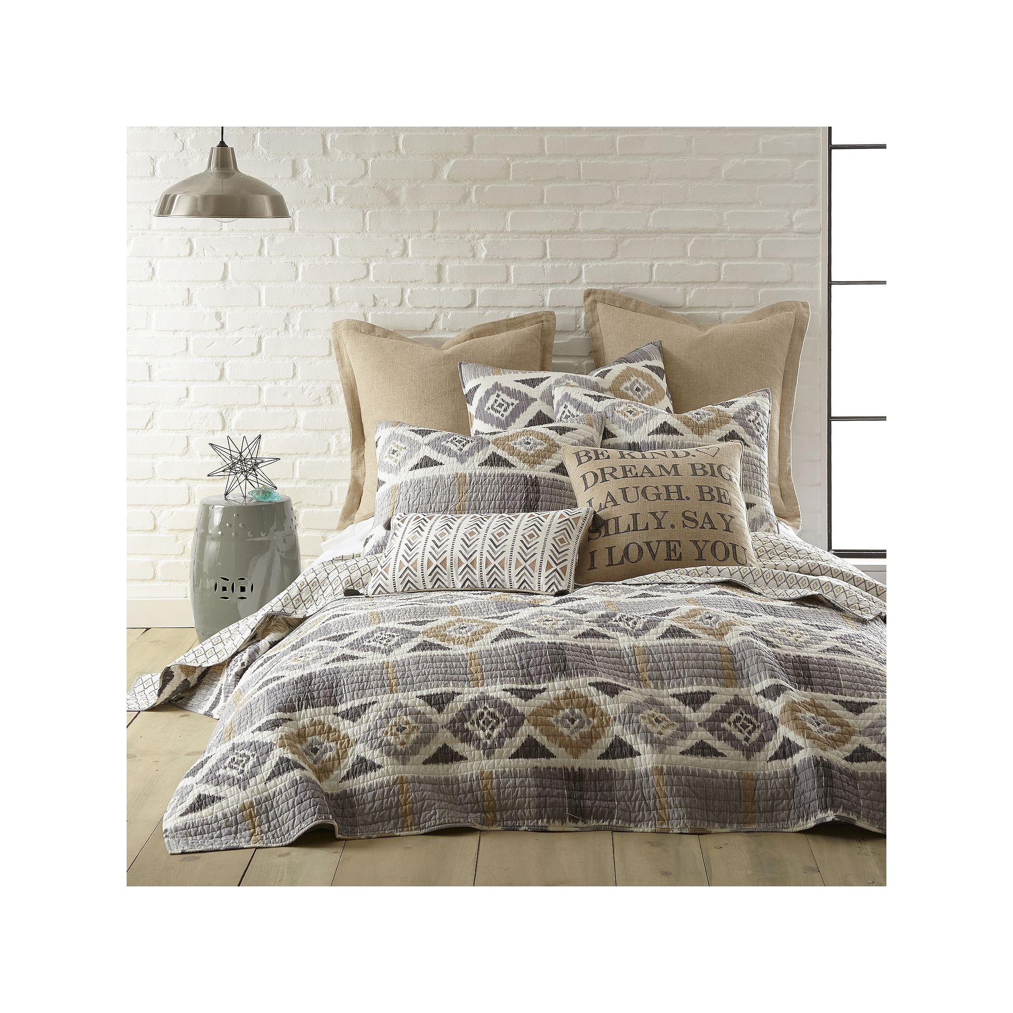 Levtex Home Santa Fe Quilt or Shams, Gray Gold