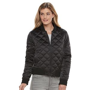 Women's Weathercast Quilted Satin Bomber Jacket