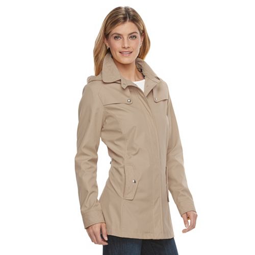 Download Women's Weathercast Hooded Bonded Rain Jacket