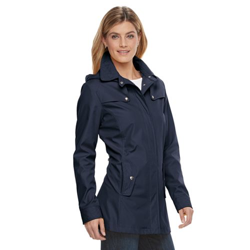 Download Women's Weathercast Hooded Bonded Rain Jacket