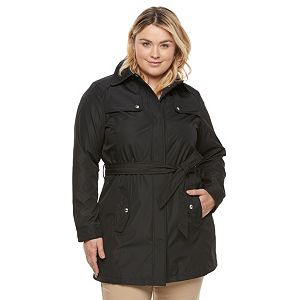 Plus Size Weathercast Bonded Trench Coat