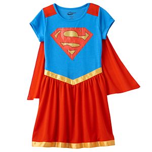 Girls 6-16 DC Comics Supergirl Dorm Nightgown with Removable Cape