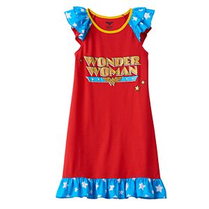 Girls 4-12 DC Comics Wonder Woman Ruffle Dorm Nightgown