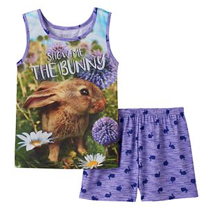 Girls 4-16 4D Interactive Bunny Pajama Set