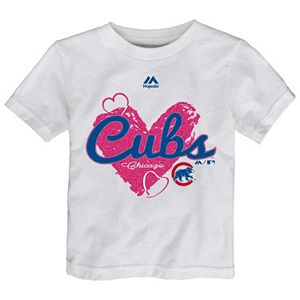 Toddler Majestic Chicago Cubs Heart Tee